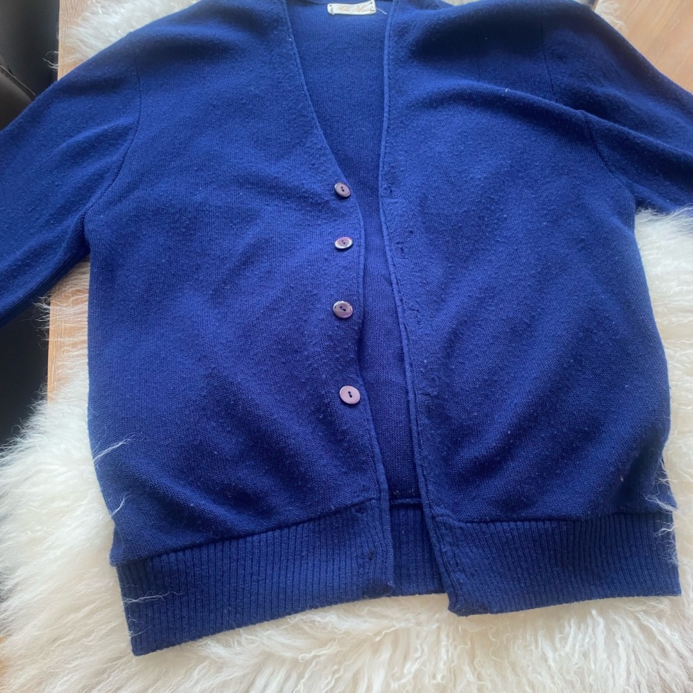 Men’s EUC Rare Vintage Pen West Blue Cardigan Sweater SZ M!!